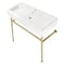 Fauceture 39" Porcelain Console Sink with Stainless Steel Legs (Single-Hole), White/Brushed Brass VPB39177ST - alternate 1